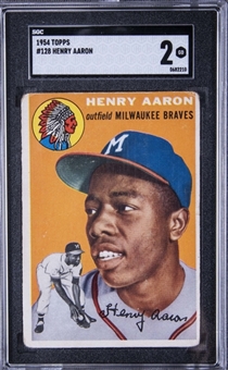 1954 Topps #128 Hank Aaron Rookie Card - SGC GD 2